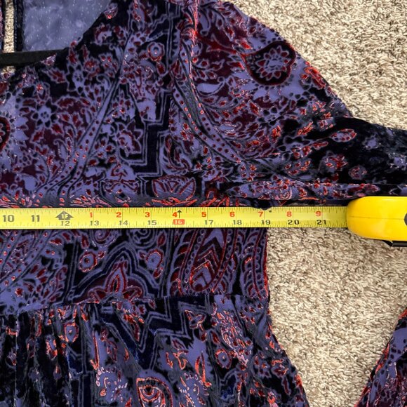 Free People Sz Small Crushed Velvet Whimsigoth witchy Mirror Mirror babydoll - Picture 13 of 16